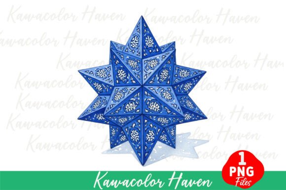 Blue Christmas Star Ornament Clipart