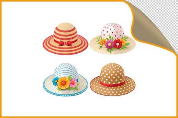 Bringing Summer Vibes to Life with Decorative Floral Sun Hats PNG
