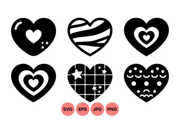 Cute Decorative Heart Icons for Designers