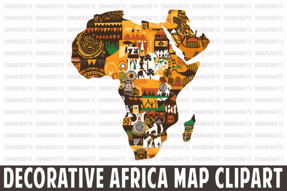 Decorative Africa Map Clipart PNG Guide