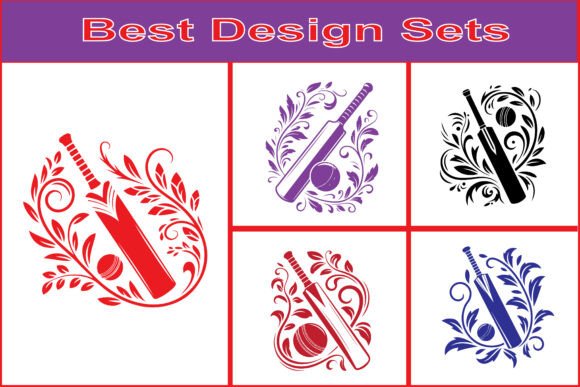Decorative Cricket Bat and Ball Vector
