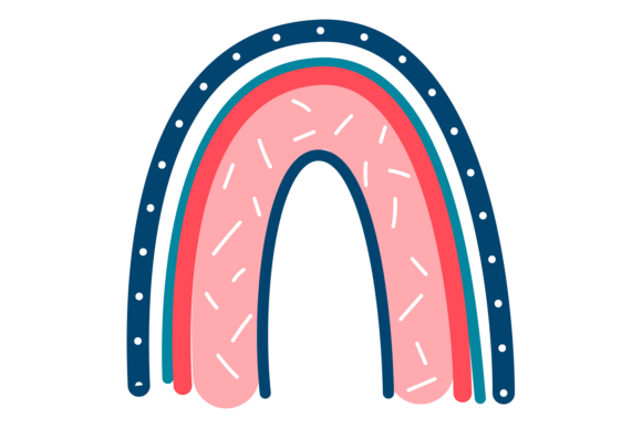 Decorative Doodle Arch Shape. Multicolor: Integrating Boho Aesthetics into Modern Design Workflows