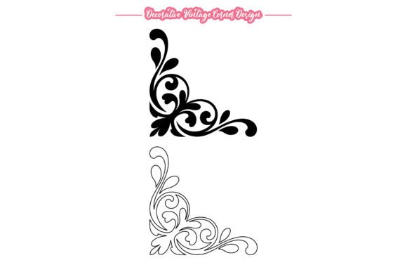 Decorative Floral Corner Vintage Design