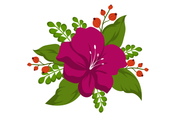 Decorative Flower: Colorful Blooming Plant Assets for Modern Design