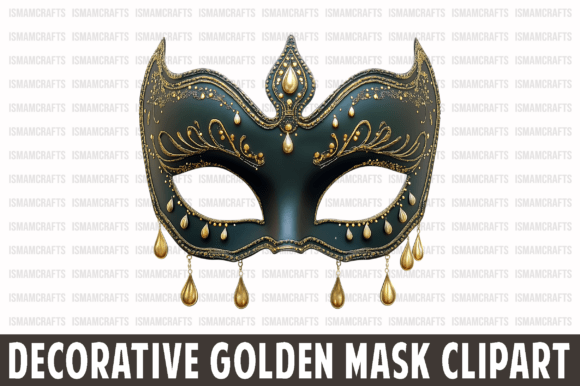 Decorative Golden Mask Clipart PNG Guide