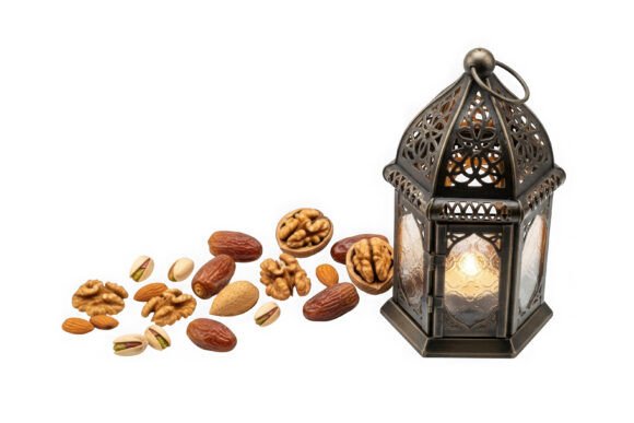 Decorative Lantern with Nuts PNG