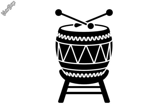 Decorative Patterned Chinese Folk Drum