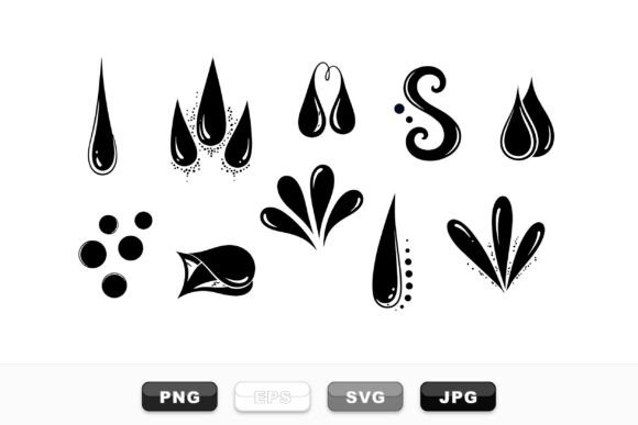 Decorative Water Drop Elements Set