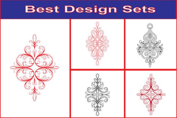 Elegant Decorative Flourish Ornament Set
