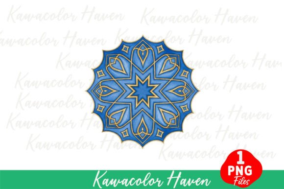 Elevate Your Creative Projects with Blue and Gold Ornate Decorative Rosettes