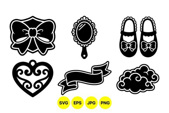 Elevating Digital Design with Vintage Chic Decorative Icons and Minimalist Silhouettes