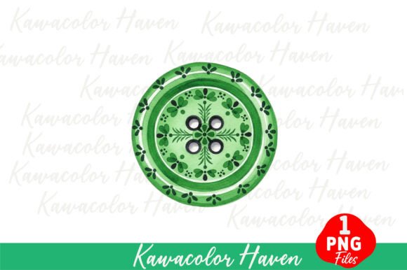 Evaluating the Decorative Green Floral Button Design for Creative Projects