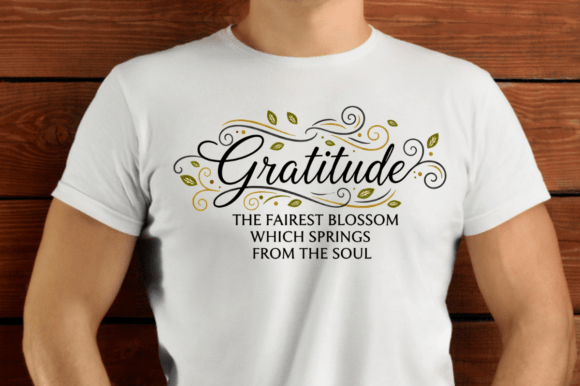 Gratitude Quote with Decorative Swirls: A Design Evaluation
