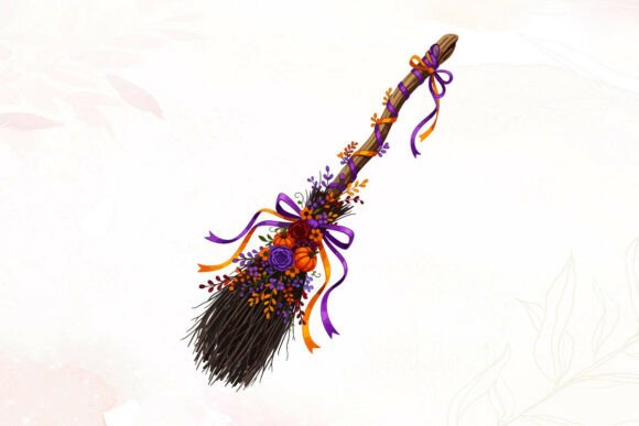 Integrating the Decorative Witch Broom with Flowers into Your Creative Workflow