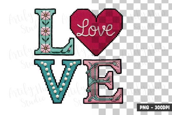 Love Decorative Typography Art Clipart