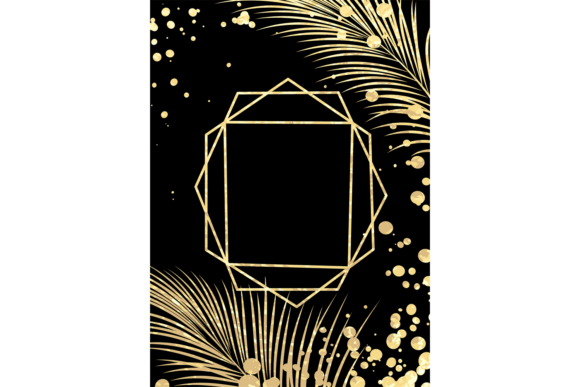 Strategic Visual Positioning with Golden Frame on Decorative Luxury Black