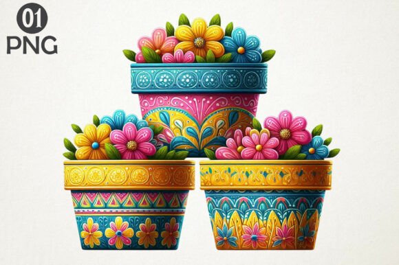 Unlocking Creative Potential with High-Resolution Colorful Floral Pots Decorative PNGs